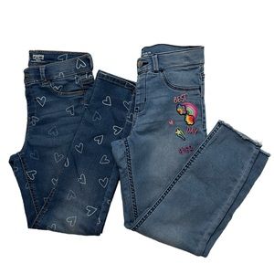 3 Item Bundle - Wonder Nation - little girls 2 pair jeans and puffy jacket 10/12